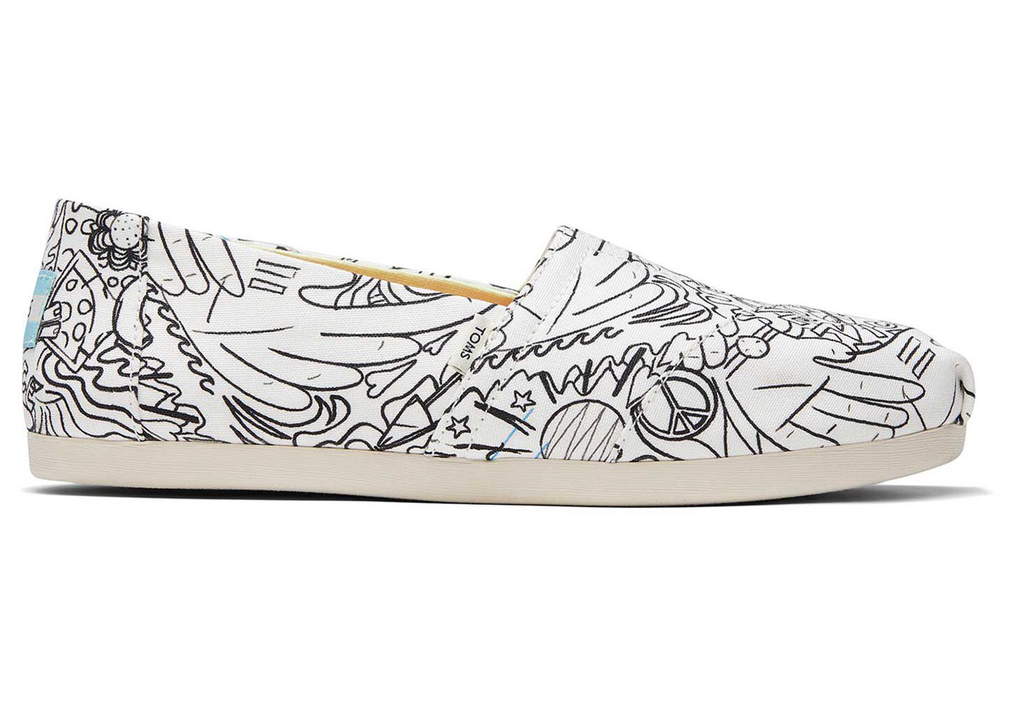 Toms Alpargata Coloring Book Espadrille White/Black - Womens - 58601-QEHI